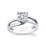 Thin Split Shank Moissanite Solitaire Ring