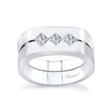 Mens Split Princess Cut Diamond Wedding Band