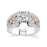 Unique Channel And Pave Moissanite Engagement Ring