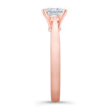 Princess cut lab grown diamond solitaire ring with elegant prong design, showcasing a timeless and stylish look.
