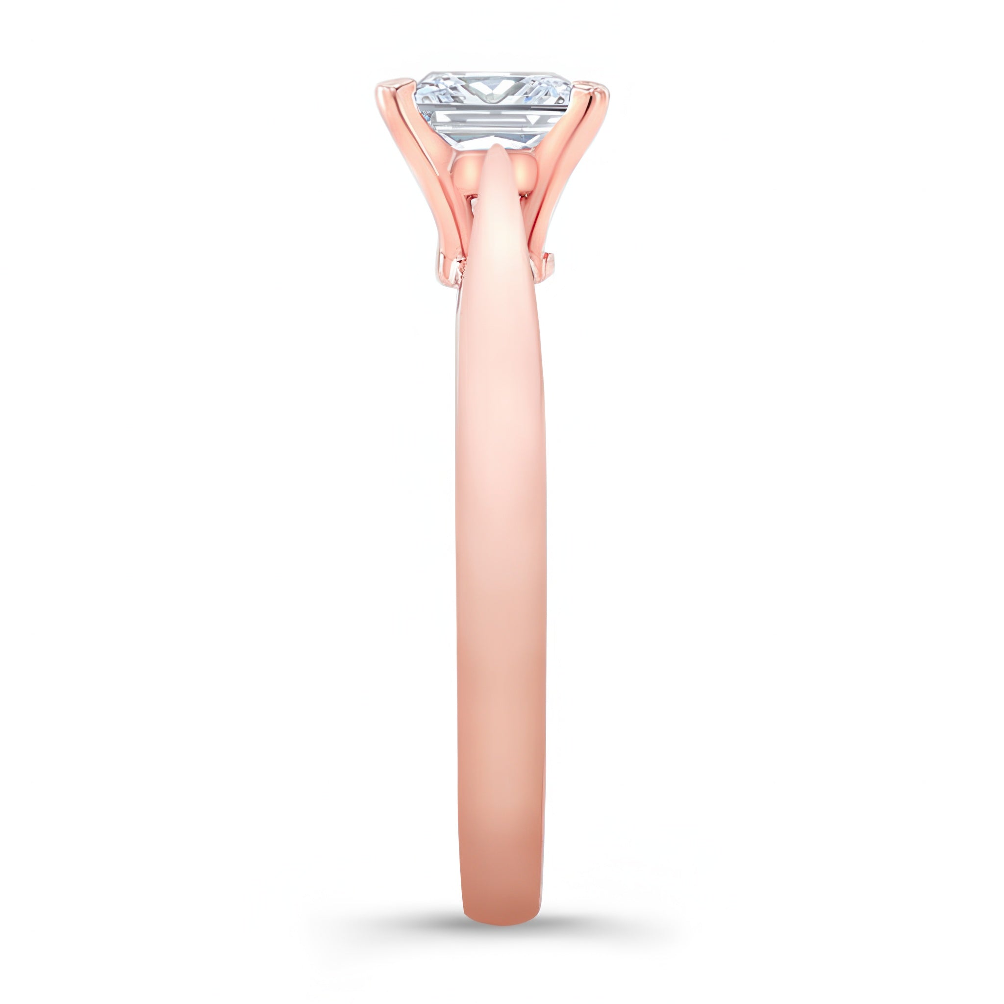 Princess cut lab grown diamond solitaire ring with elegant prong design, showcasing a timeless and stylish look.