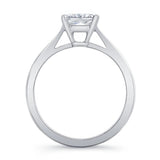 Princess cut lab grown diamond solitaire ring with elegant prong design, showcasing timeless beauty and simplicity.