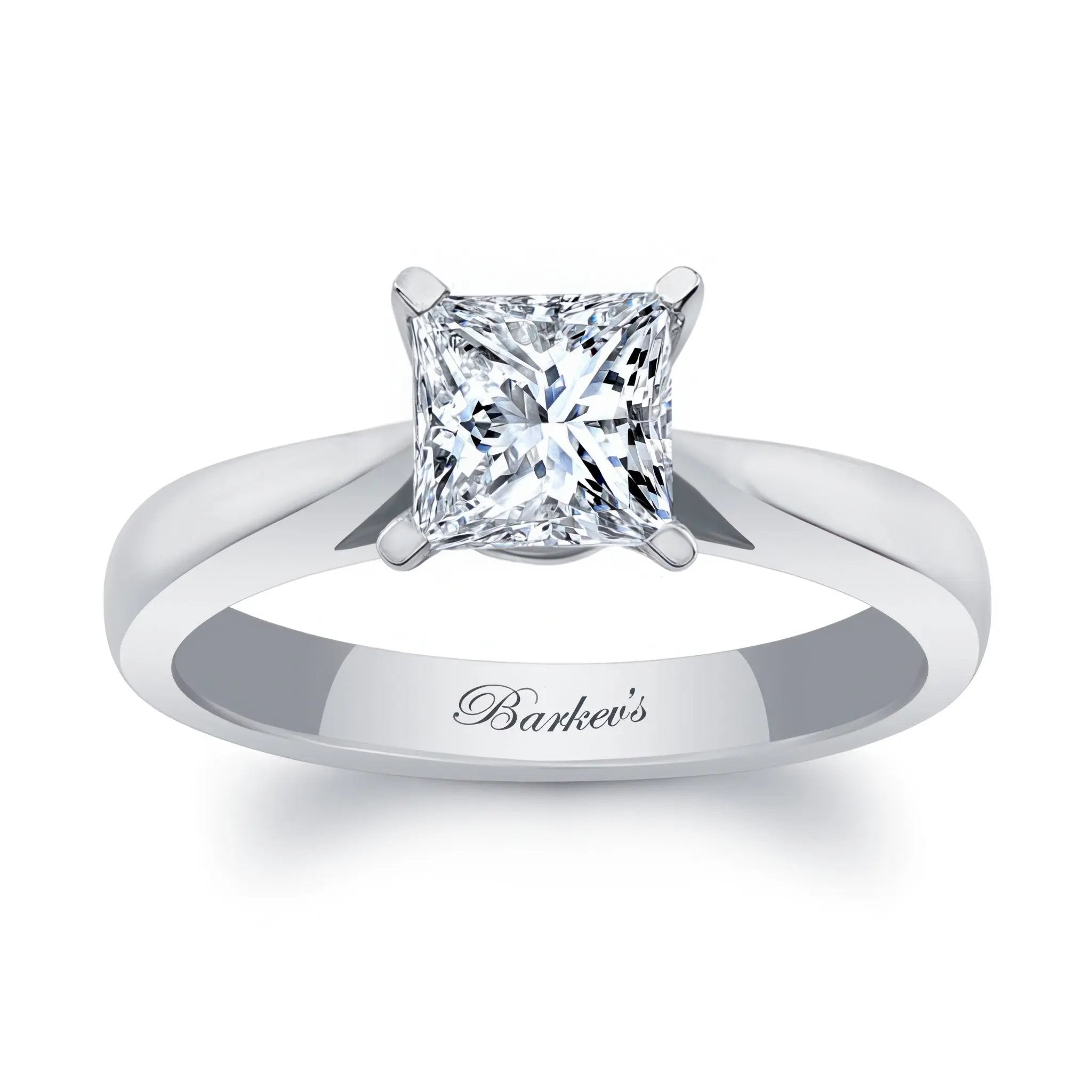 Princess cut lab grown diamond solitaire ring with elegant prongs, perfect for timeless style and sophistication.