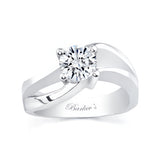 Curving Split Shank Moissanite Solitaire Ring