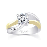 Curving Split Shank Moissanite Solitaire Ring