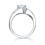 Curving Split Shank Moissanite Solitaire Ring