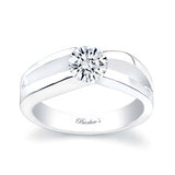 Simple 1 Carat Moissanite Split Shank Solitaire Ring