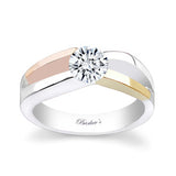 Simple 1 Carat Moissanite Split Shank Solitaire Ring