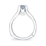 Squared Band Moissanite Solitaire Ring