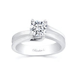 Split Shank Round Moissanite Solitaire Engagement Ring