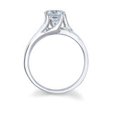 Split Shank Round Moissanite Solitaire Engagement Ring