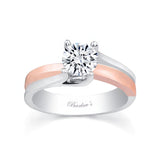 Split Shank Round Moissanite Solitaire Engagement Ring