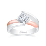 Split Shank Princess Cut Moissanite Solitaire engagement Ring