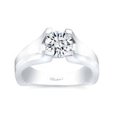 Wide Square Shank Lab Diamond Solitaire Ring