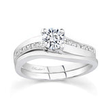 Offset moissanite Ring
