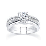 Double Milgrain Moissanite Ring