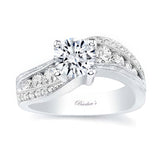 Wide Curving Moissanite Engagement Ring