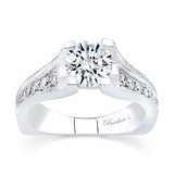 Square Shank Round Moissanite Pave Ring