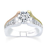 Square Shank Round Moissanite Pave Ring
