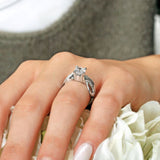Milgrain Wire Trim Moissanite Ring