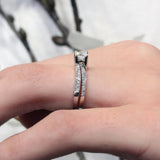 Half Carat Moissanite Interlock Pave Bridal Set