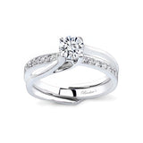Half Carat Moissanite Solitaire Ring Set