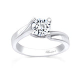 Half Channel Round Moissanite Solitaire Ring