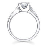 Half Channel Round Moissanite Solitaire Ring
