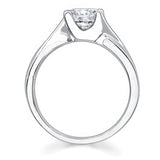 Half Channel Round Lab Diamond Solitaire Ring
