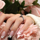 Simple Square Shank Round Moissanite Solitaire Ring