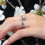 Wide Bypass Moissanite Ring