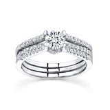 3 Row Moissanite Bridal Set