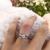 Half Carat Milgrain Interlocking Bridal Set