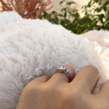 Half Carat Moissanite Milgrain Interlocking Bridal Set