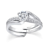 Half Carat Moissanite Milgrain Interlocking Bridal Set