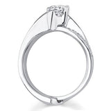Half Carat Moissanite Milgrain Interlocking Bridal Set