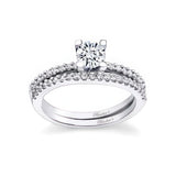 Thin Half Carat Moissanite Bridal Set