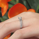 Thin Half Carat Moissanite Bridal Set