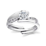 Channel Set Half Carat Moissanite Interlock Bridal Set
