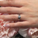 Channel Set Half Carat Moissanite Interlock Bridal Set