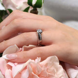 Channel Set Half Carat Moissanite Interlock Bridal Set