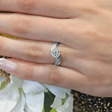 Curved Shank Moissanite Engagement Ring
