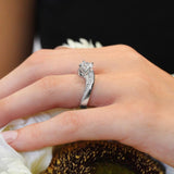 Curved Shank Moissanite Engagement Ring
