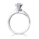 Curved Shank Moissanite Engagement Ring