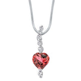 White Gold Diamond & Pink Tourmaline Necklace 7435N