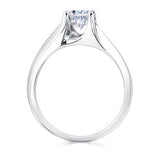 Unique Round Moissanite Solitaire Engagement Ring