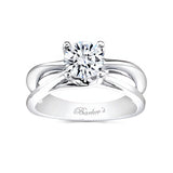 Reverse Split Shank Moissanite Solitaire Engagement Ring