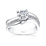 Moissanite Milgrain Pave Engagement Ring