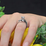 Moissanite Milgrain Pave Engagement Ring