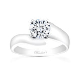 Open Flaired Shank Moissanite Solitaire Ring